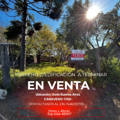 Excelente Terreno Amplio, con construcción tradicional de casa a terminar.